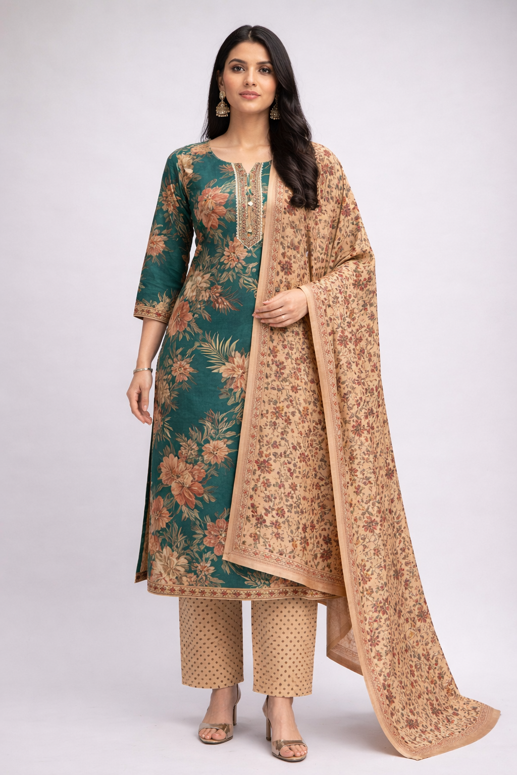 Emerald Floral Kurta Set